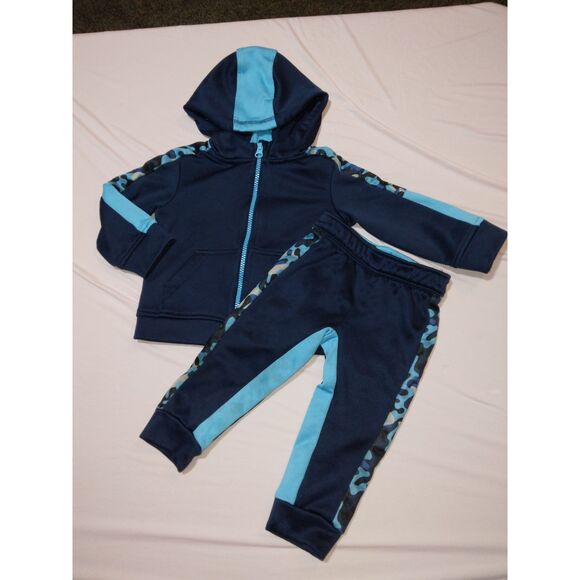 🌍5/$10🌎 18 Months Athletic Works Tracksuit Blue Camo 2-piece set - Picture 2 of 5